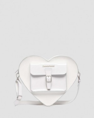 Accessories Dr Martens Heart Shaped Leather Backpack Bags White | NZ_Dr92791