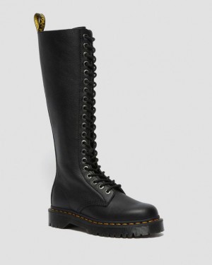 Women's Dr Martens 1B60 Bex Pisa Leather Knee High Platform Shoes Black | NZ_Dr99032